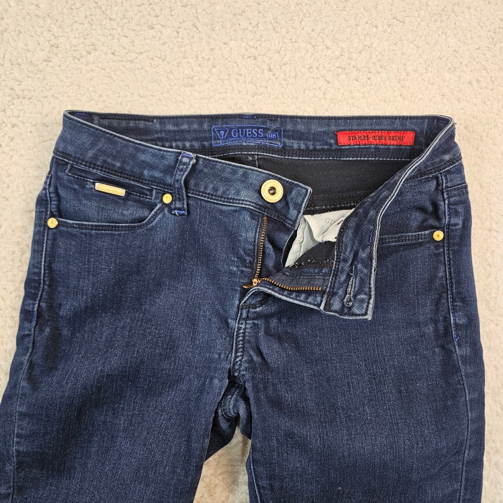 Guess 1981 Starlet Super Skinny Jeans Indigo Blue Dark Wash Womens Size 29 - Picture 10 of 12